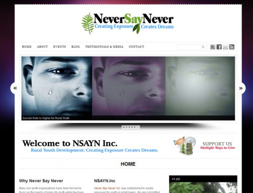 Never Say Never Inc – Non-Profit Website